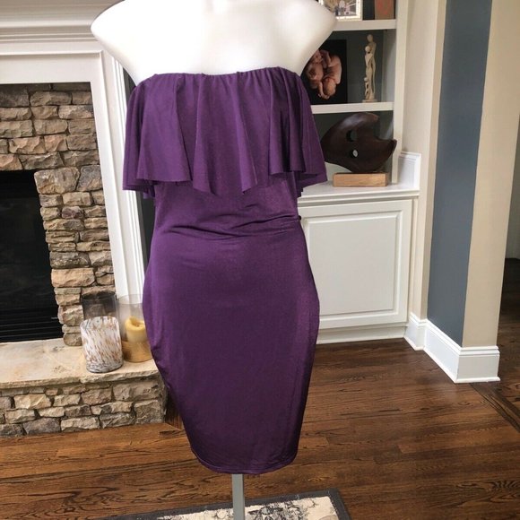Milena Purple Strapless Dress NWOT - Picture 3 of 10
